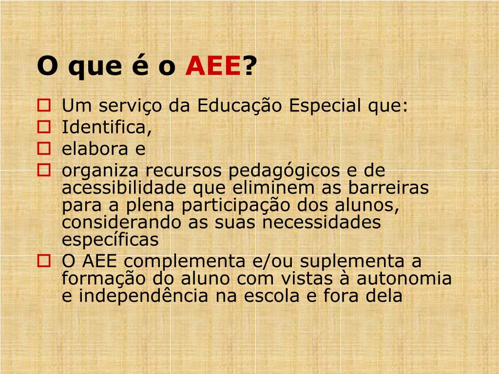 Diferença AEE e Educação Especial
