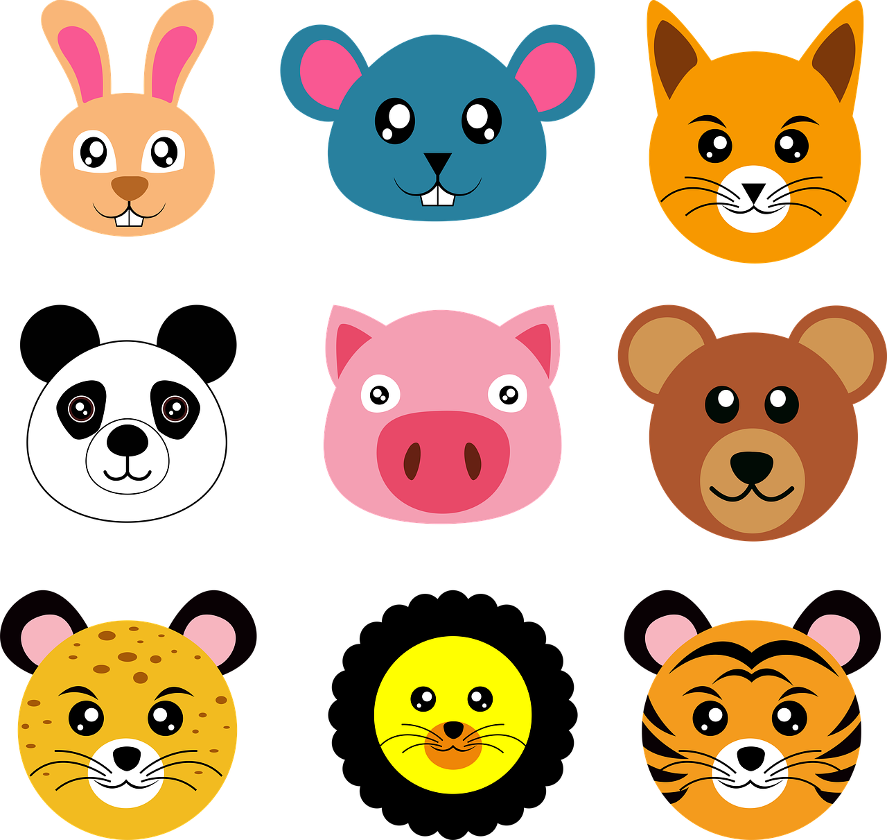 personagens de desenhos animados de animais