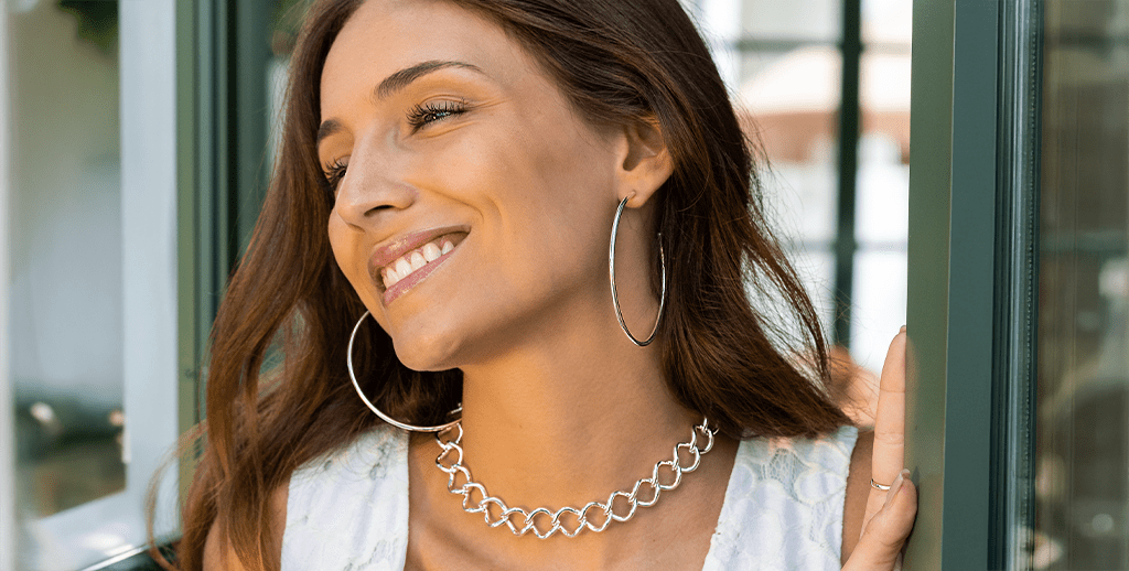 brinco argola tripla lisa banho de ouro 18k