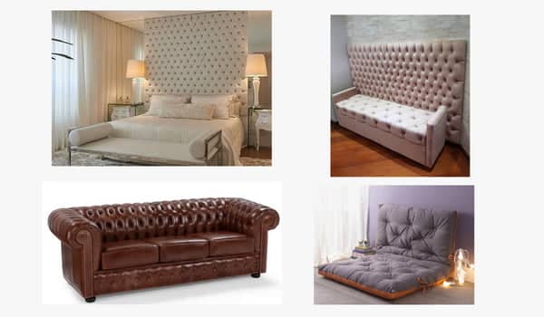 almofada capitone vs almofada lisa qual escolher