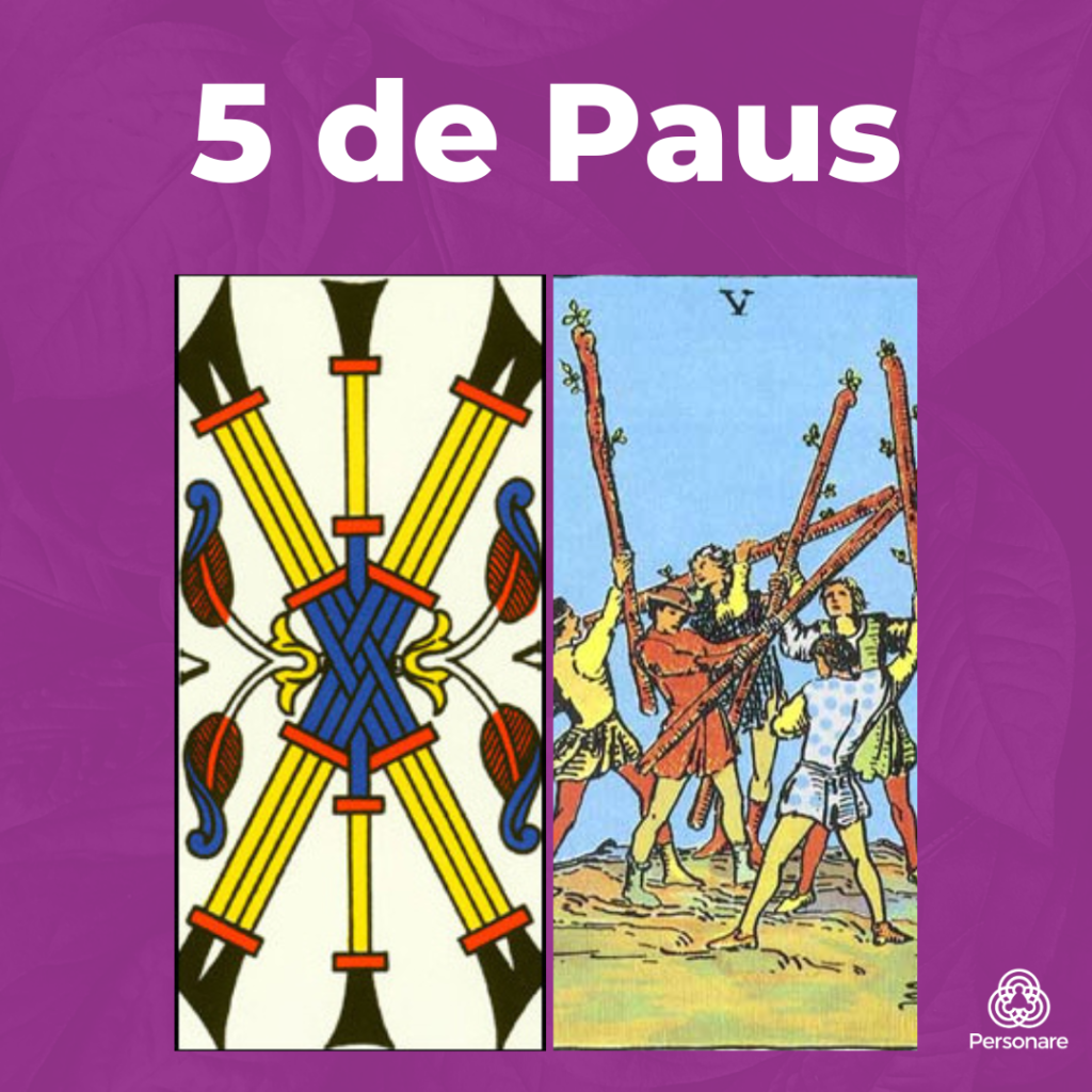 cinco de paus arcano menor