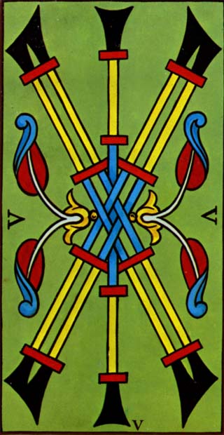 cinco de paus tarot trabalho