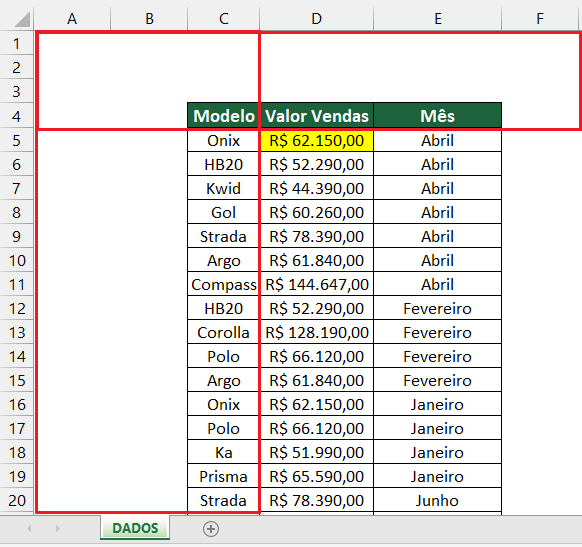 como congelar varias colunas no excel ao mesmo tempo