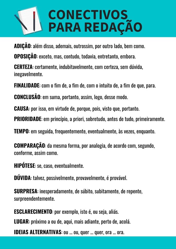 conectivos para redação enem