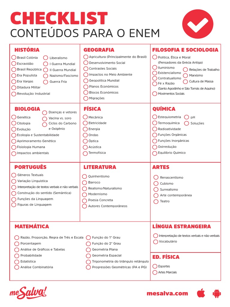 o que estudar para o enem 2026