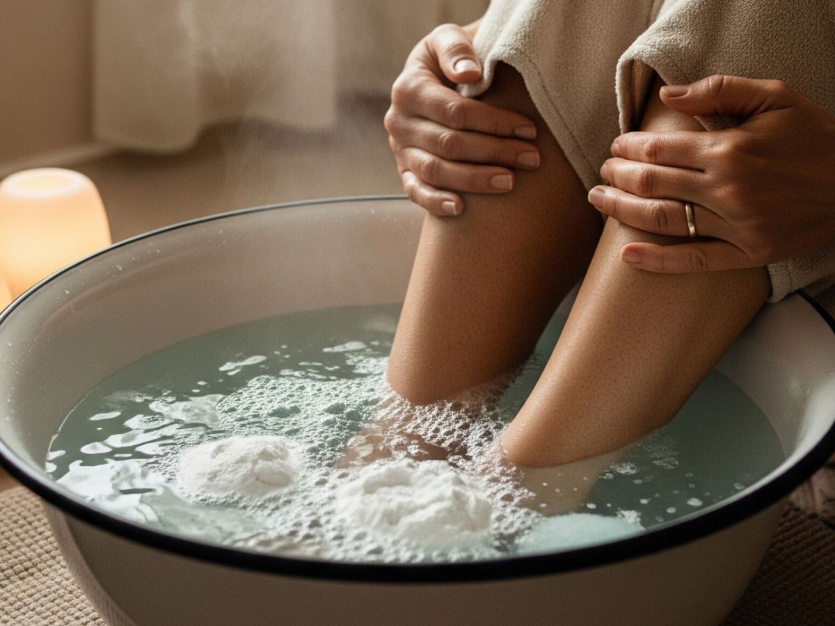 escalda pes com vinagre ou bicarbonato