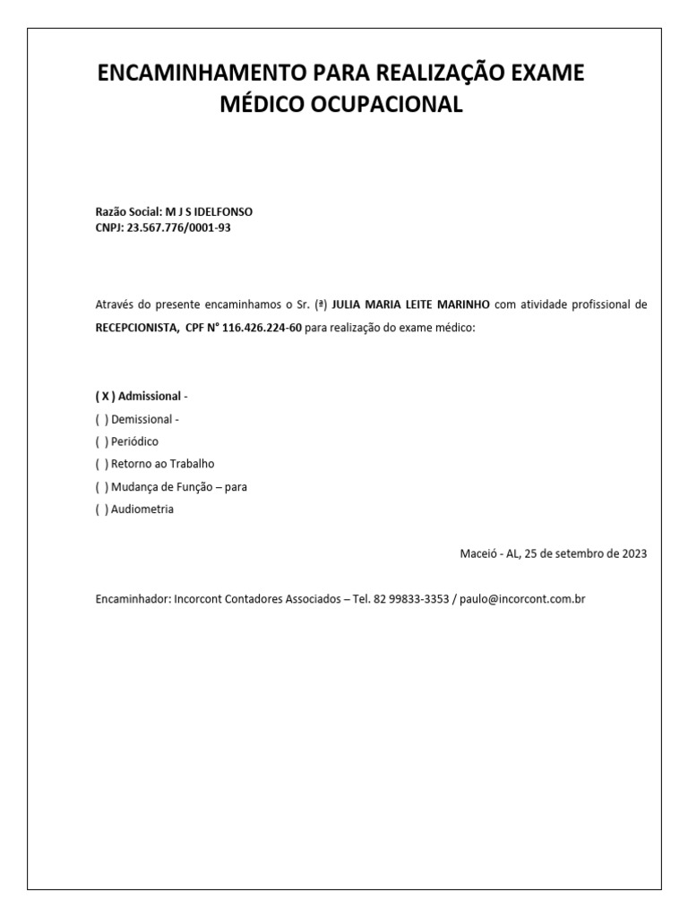 erros comuns no exame admissional que reprovam