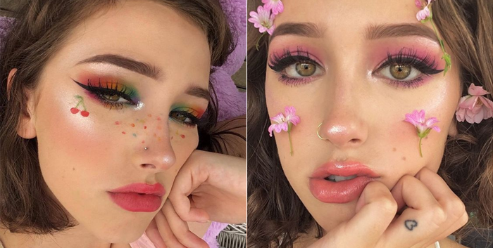 ideias de maquiagem carnaval com glitter e pedrarias