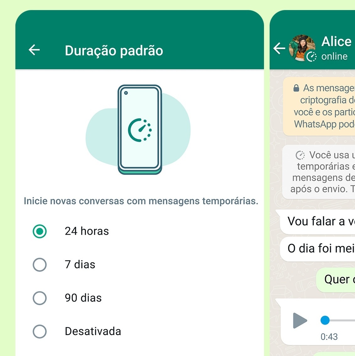 como funcionam mensagens temporárias whatsapp