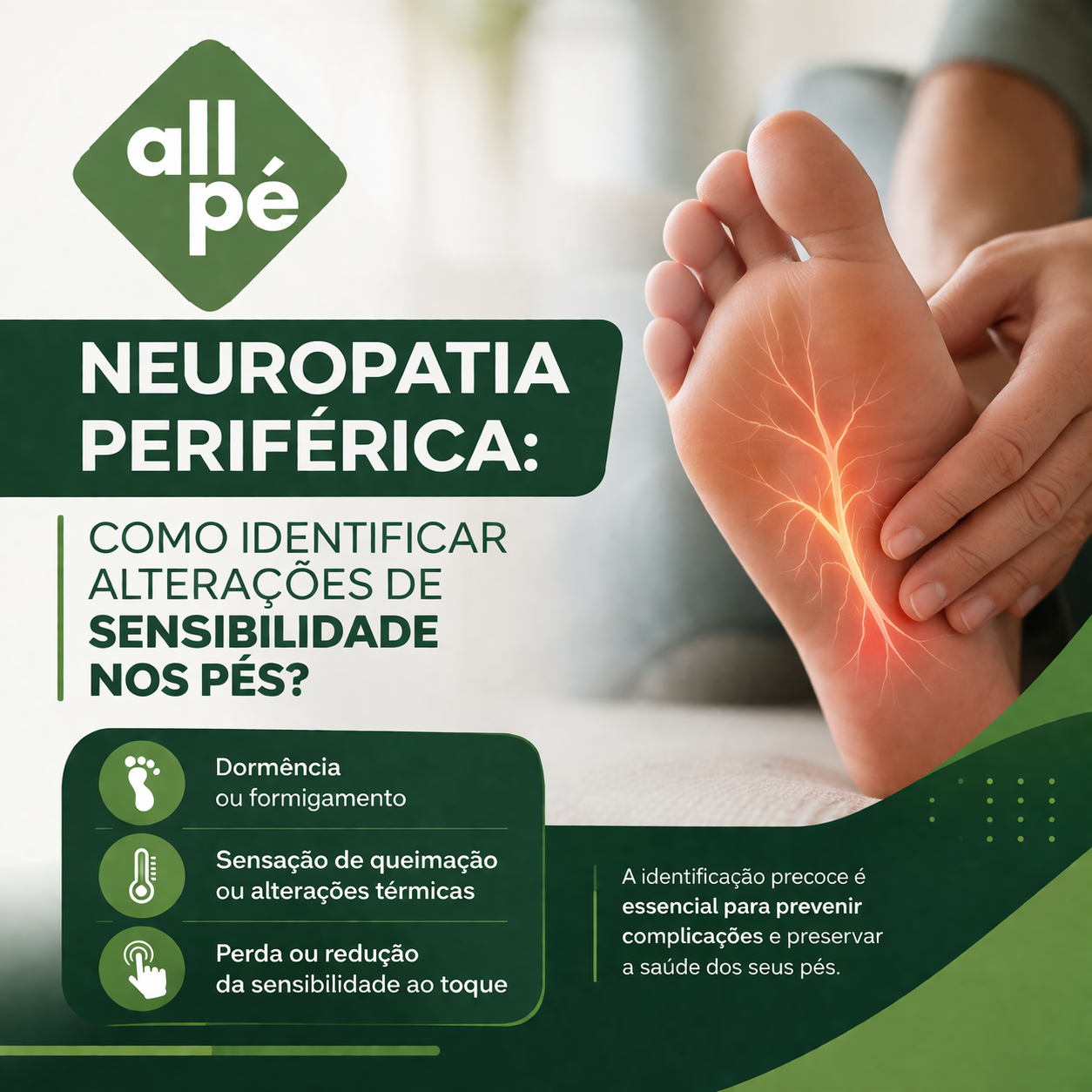 neuropatia periférica e escalda pés riscos detalhados