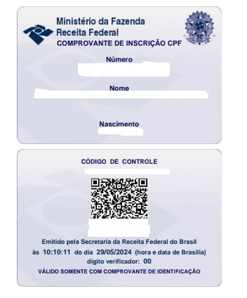 o cpf primeira via