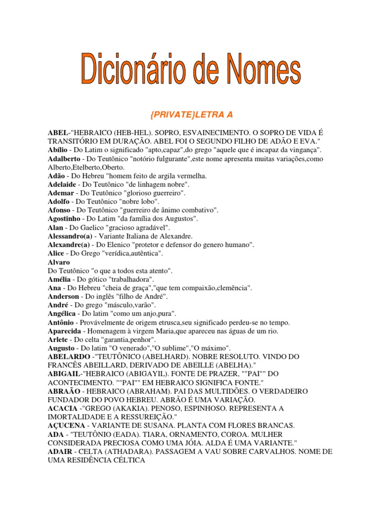 origem do nome [nome]