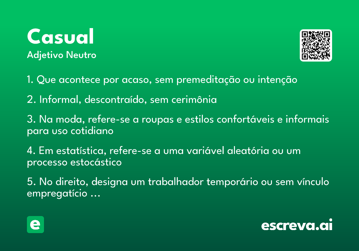 diferença entre casual e formal