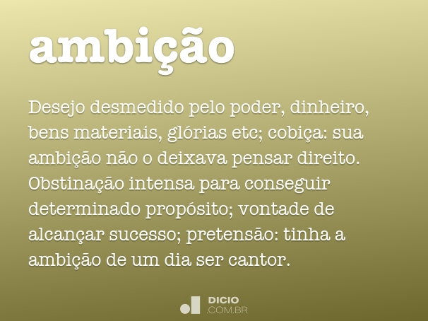 o que é ambição pessoal