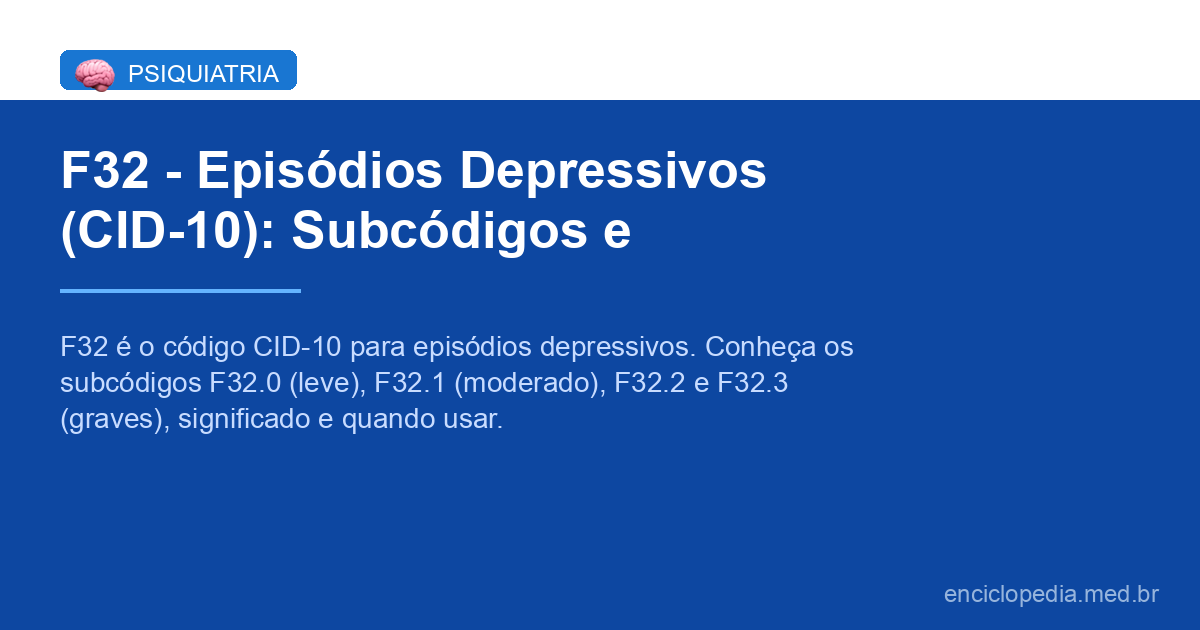 CID F32 episódio depressivo