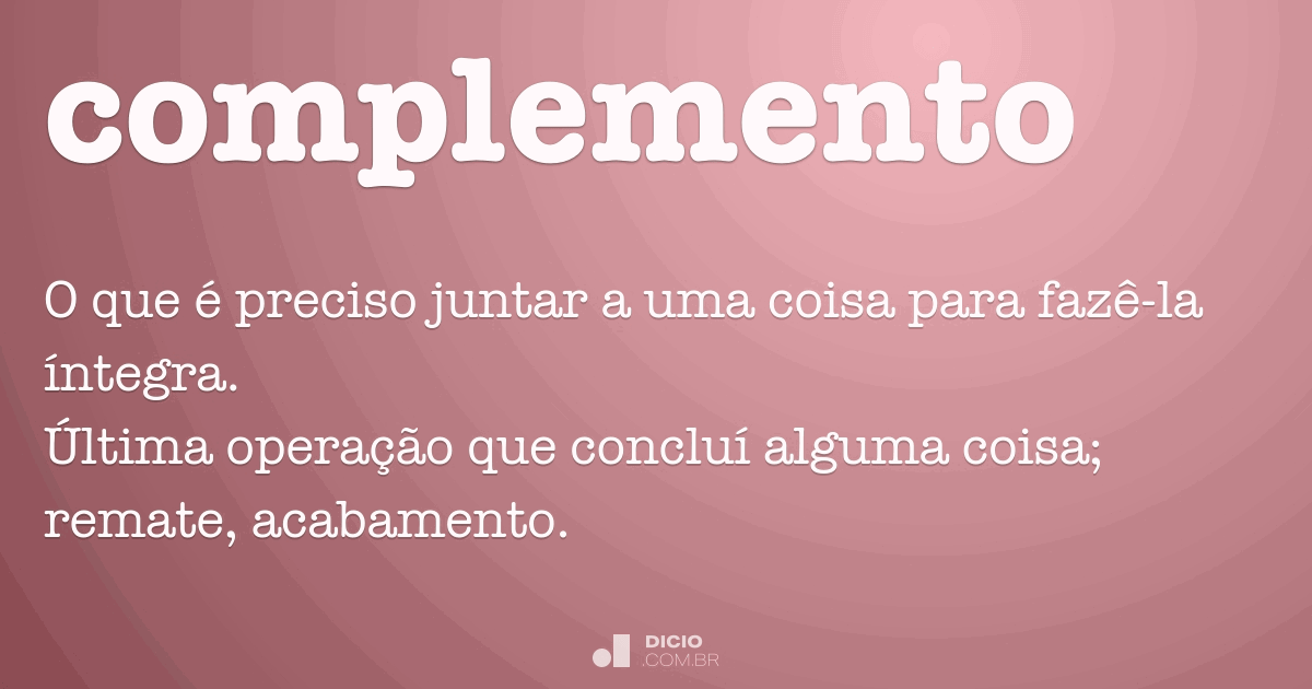 o que significa complemento de endereço