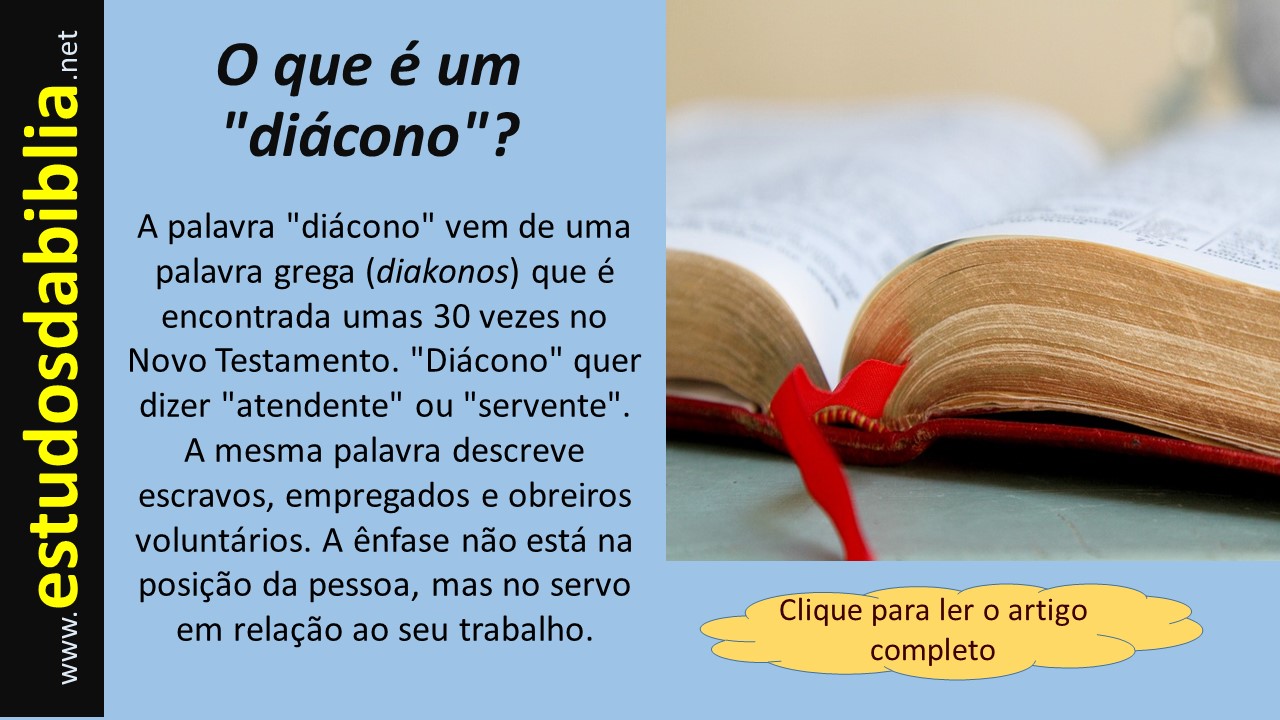 papel do diácono na igreja
