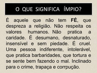 ímpio vs. pecador qual a diferença