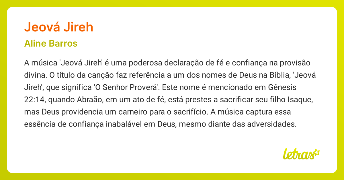 Yahweh Jireh significado