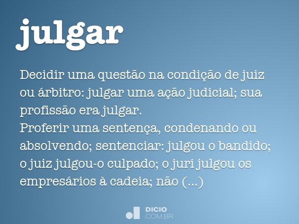 o que significa julgar alguém