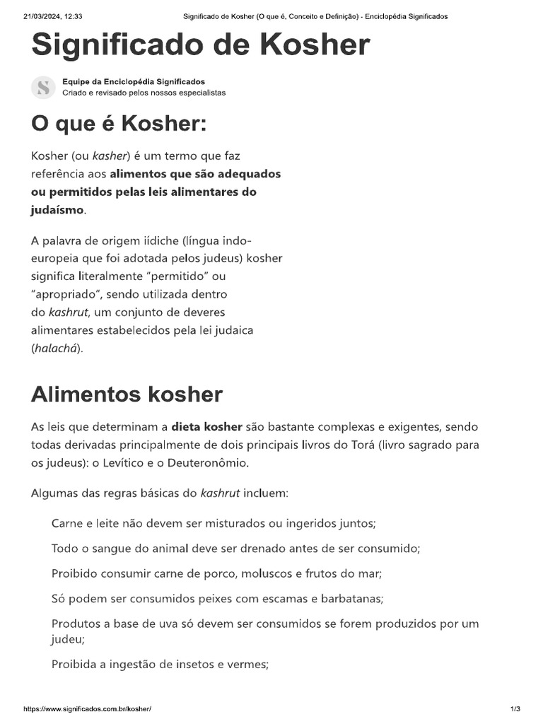 Regras de Kashrut