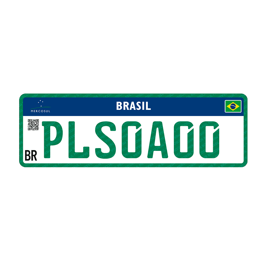 placa verde carro
