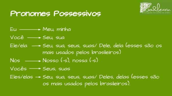 o que são pronomes possessivos e como usá-los