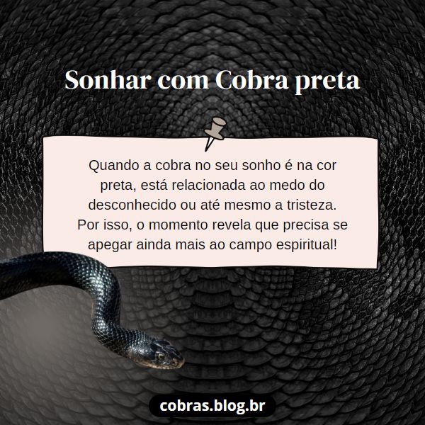 sonhar com cobra preta e grande fugindo