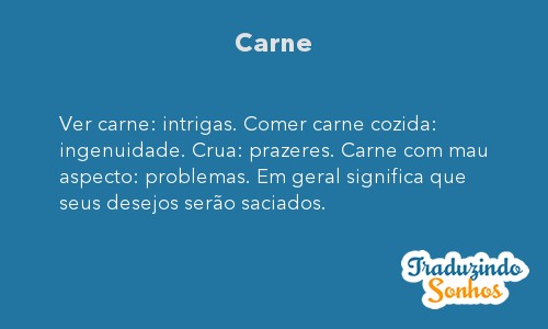 sonhar com carne crua e sangue