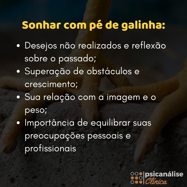 sonhar com pé de galinha significado