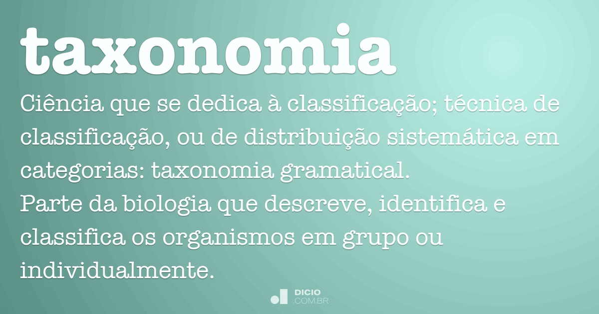 o que estuda a taxonomia