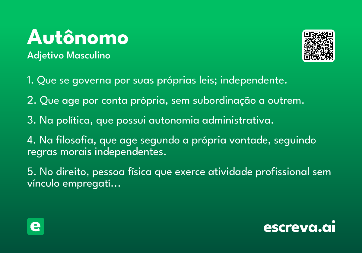 trabalhador autônomo significado