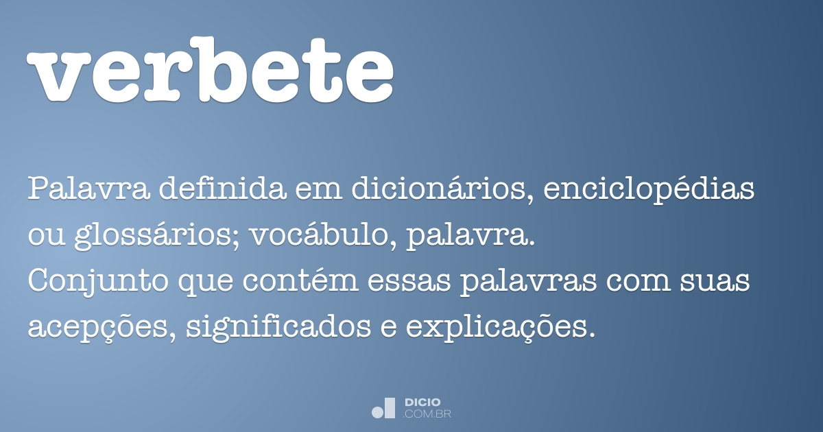 o que é um verbete de dicionário