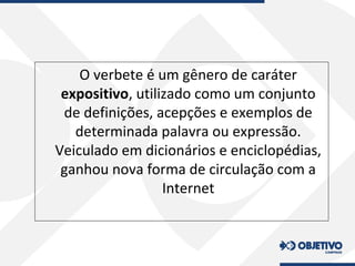 significado de verbete em português