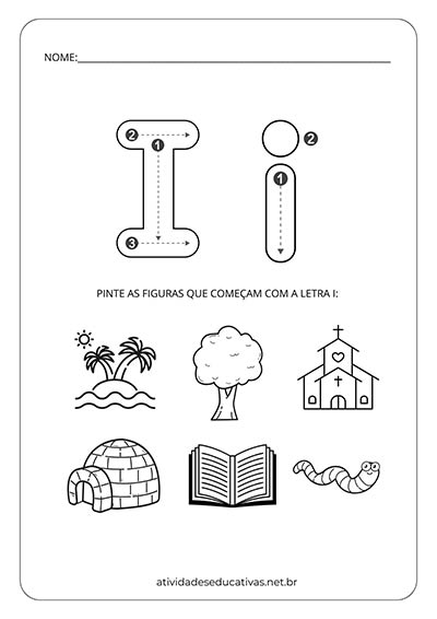 lista objetos com a letra i para jogo