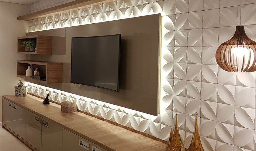 placa de gesso 3d vs revestimento 3d de poliestireno