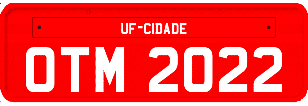 placa vermelha carro