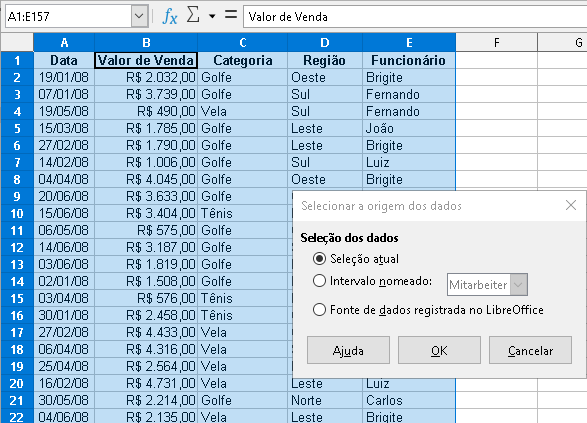 planilha libreoffice