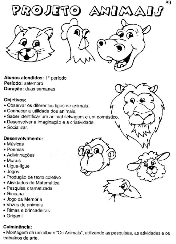 projeto animais educação infantil bncc