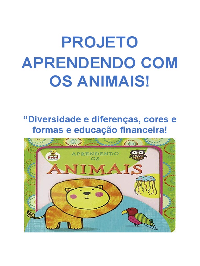 projeto animais silvestres educação infantil