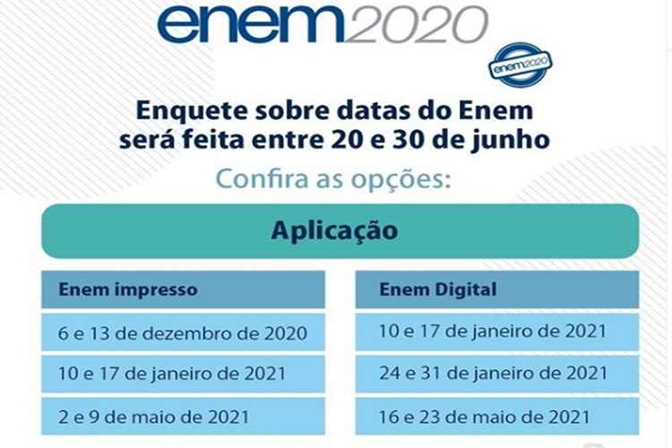 data da prova do enem 2026