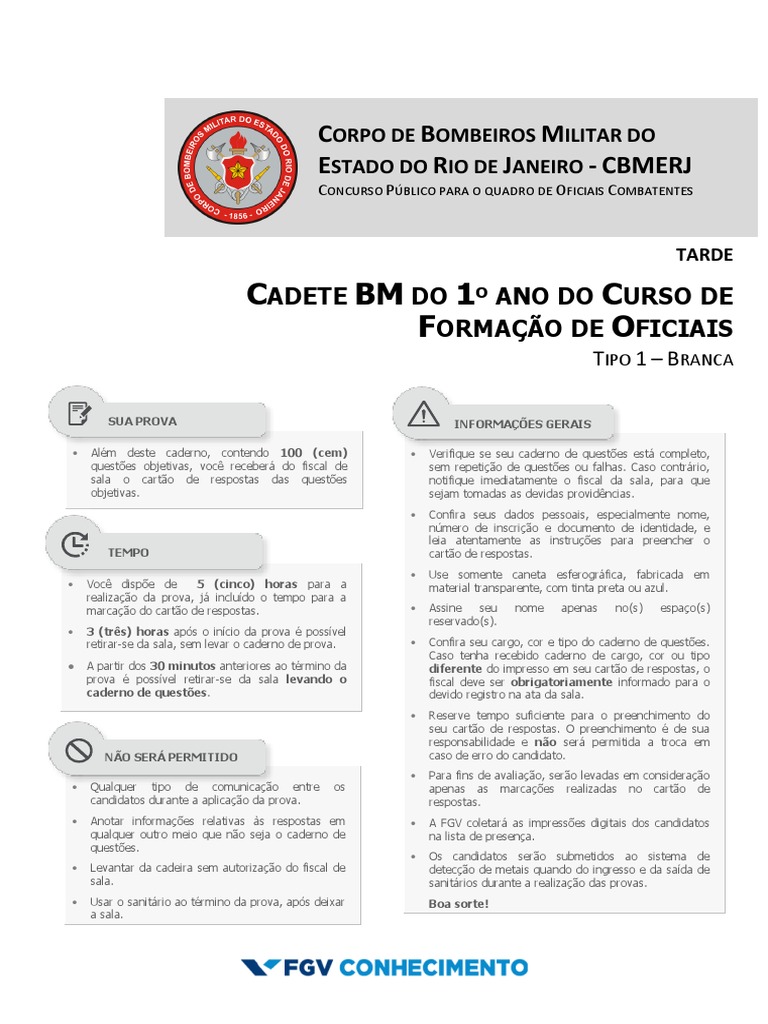 prova para bombeiro rj