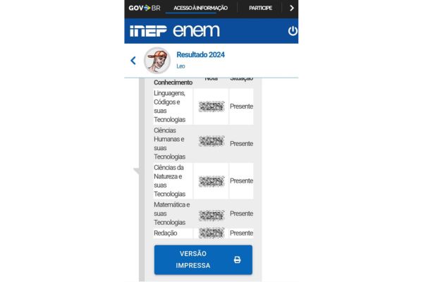 como consultar resultado enem