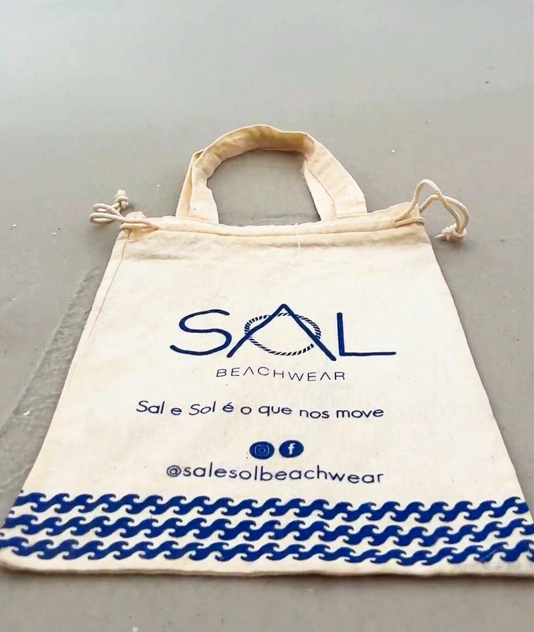 sacola de algodão cru