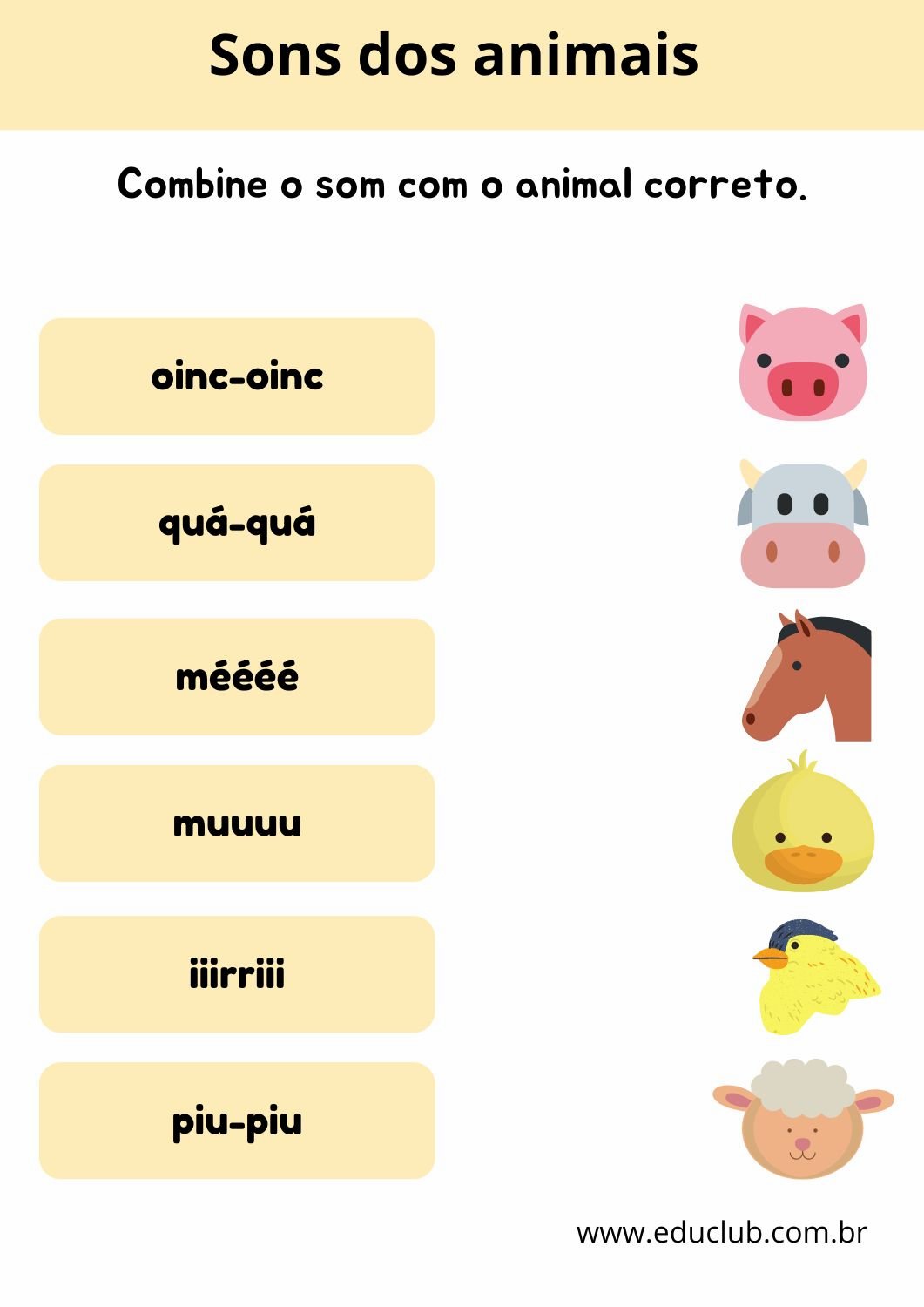 nomes dos barulhos dos animais