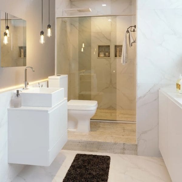 banheiro pequeno vs banheiro grande