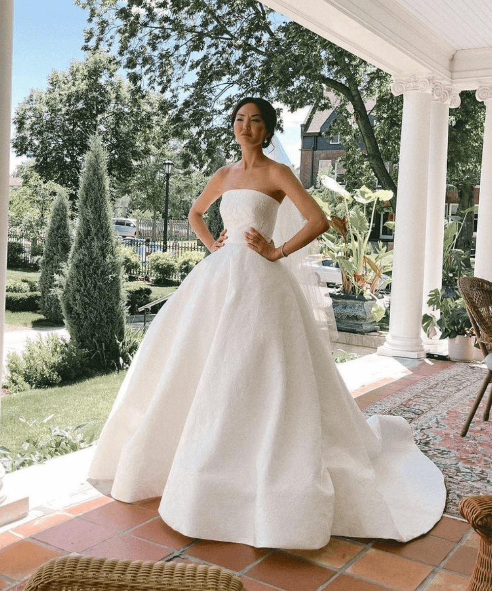 vestido de noiva para casamento no campo simples e elegante