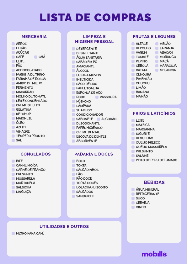 erros comuns ao fazer lista de compras