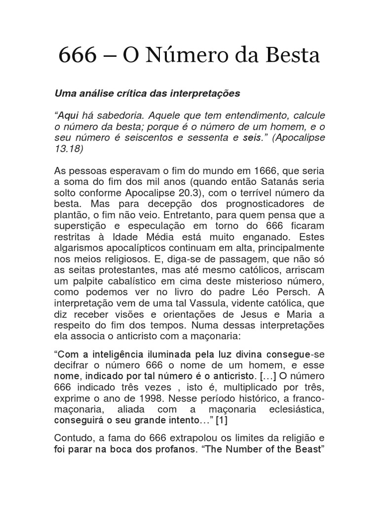 O Simbolismo dos Números na Bíblia: Além do 666 e 616