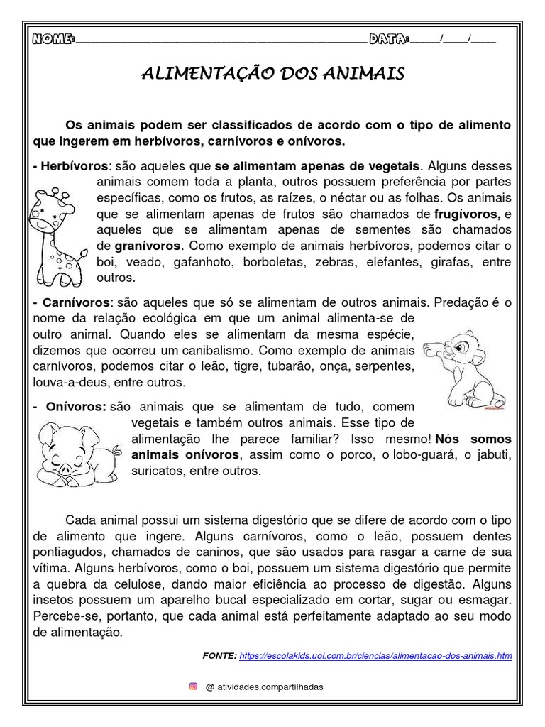 dieta de animais herbívoros